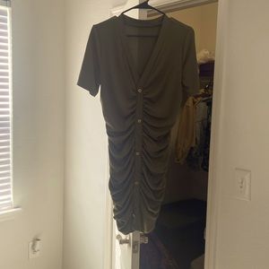 Olive green short sleeved dress